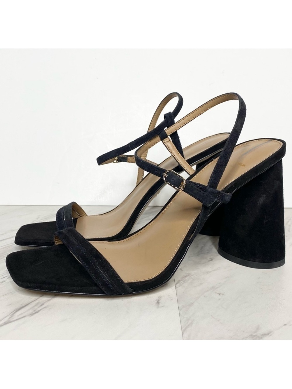 Sam Edelman Kit Black Suede Heeled Sandal 9M